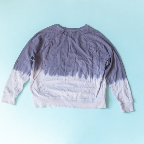 Athleta Sundown Blue Dip Dye Ombre Long Sleeve Pullover Sweatshirt Size Large - Picture 8 of 10